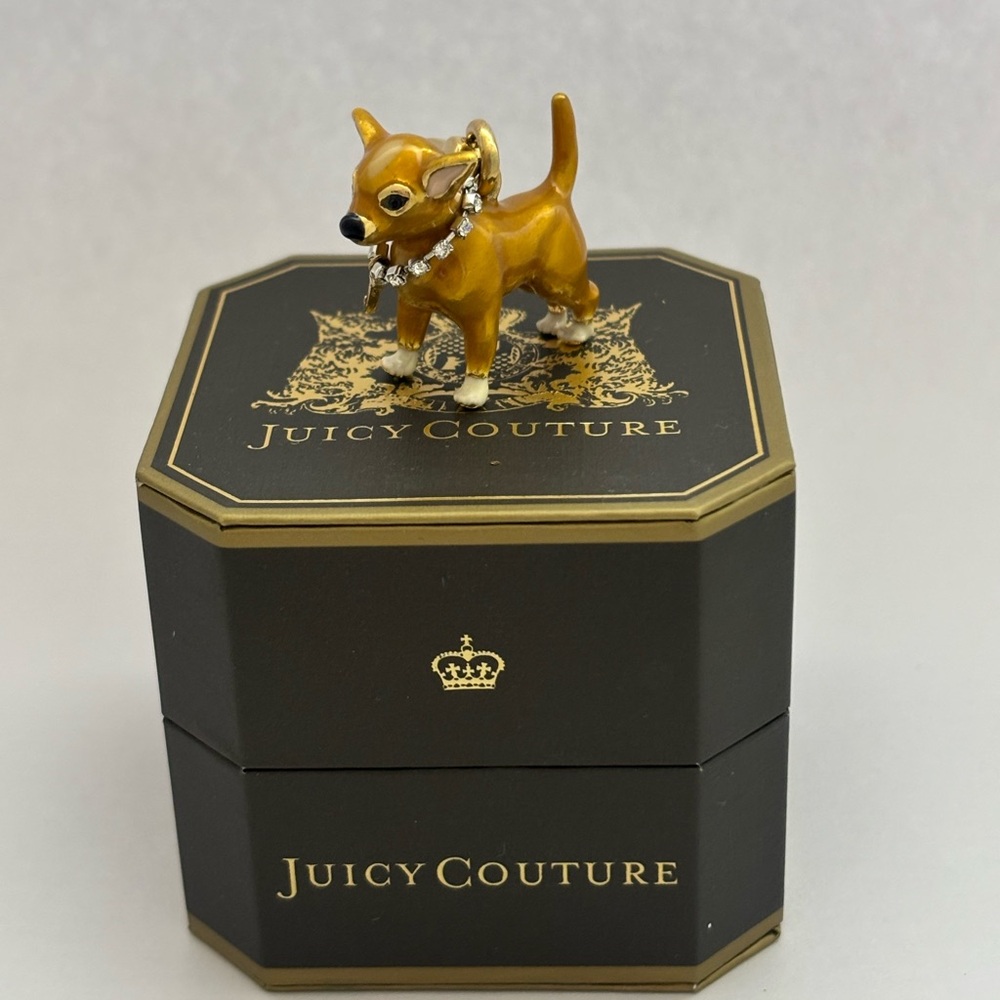 Juicy Couture Gold and Brown rare Chihuahua  charm/pendant Vintage